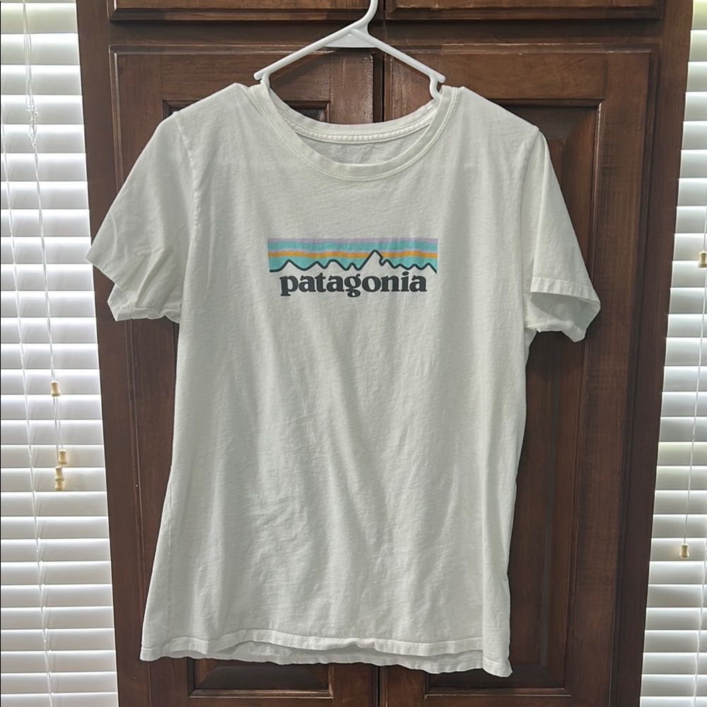 Patagonia Cream Tee with Graphic Logo